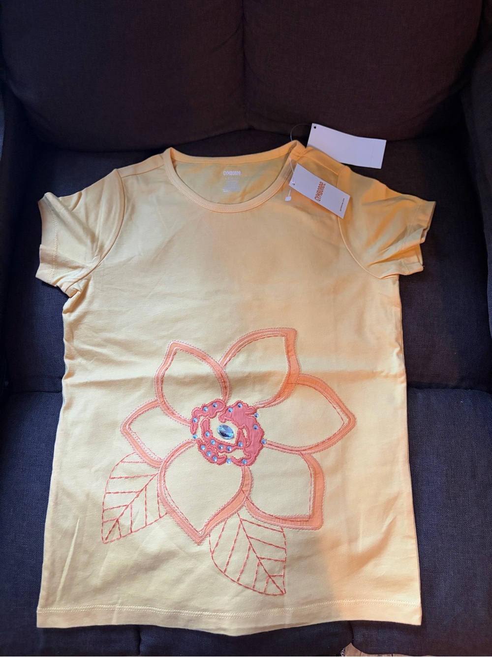 NWOT Gymboree Kids Yellow Flower Appliqué Tee